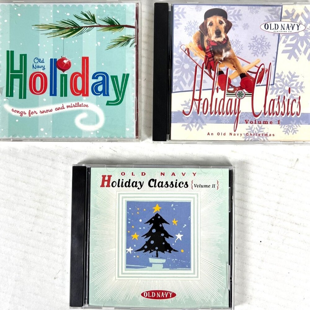 Old Navy 3 Christmas CD Lot Holiday Classics Vol 1+2 Snow Mistletoe 1995-2000